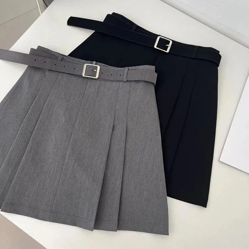 Lucyever Preppy Style A-Line Skirt for Women Summer New High Waist
