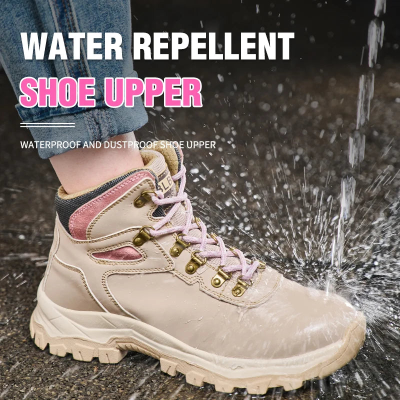 Waterproof Steel Toe Safety Boots for Women Anti-Smash Design,
