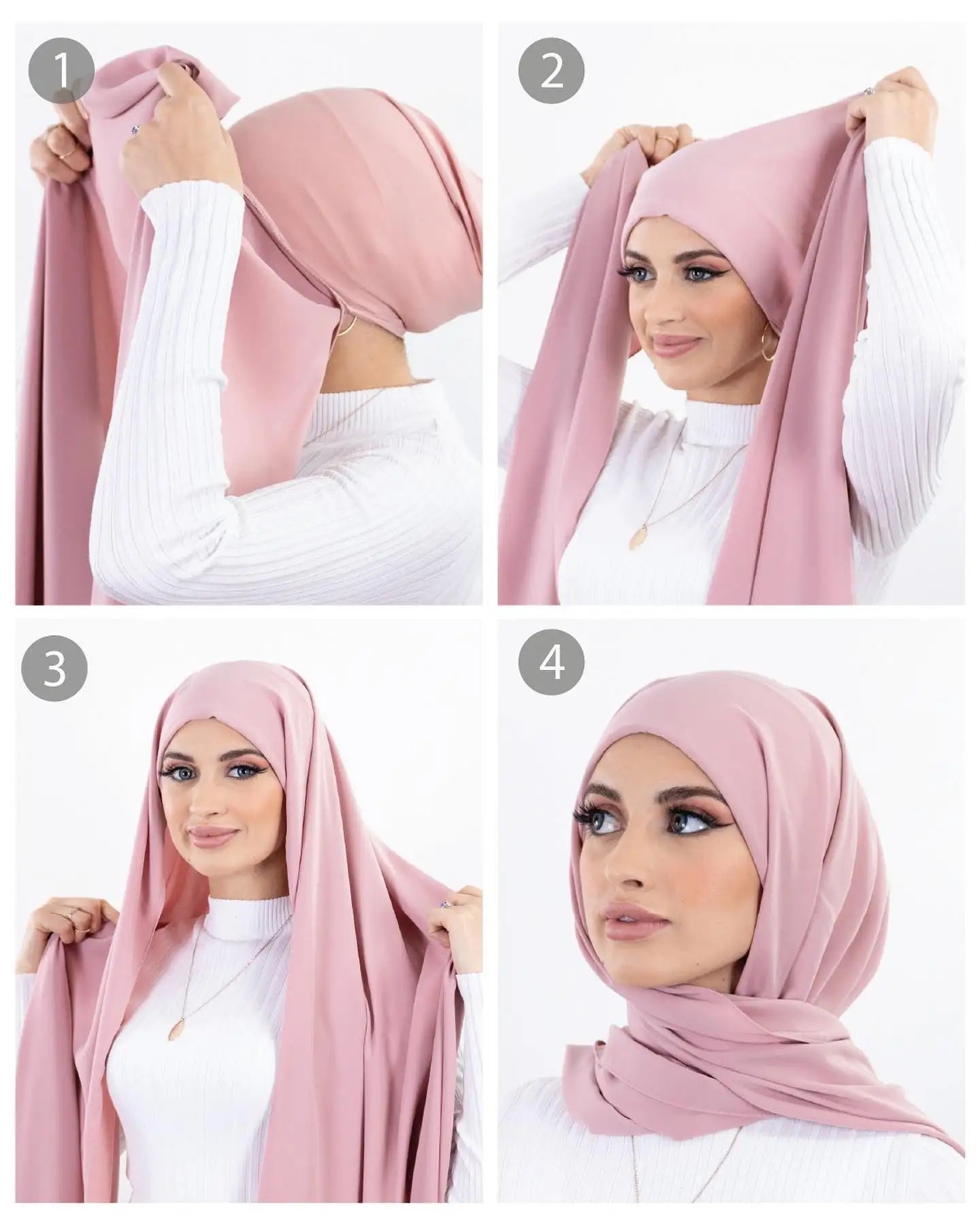 Pin Free Instant Chiffon Hijab Women Jersey Bonnet Islam Shawls and