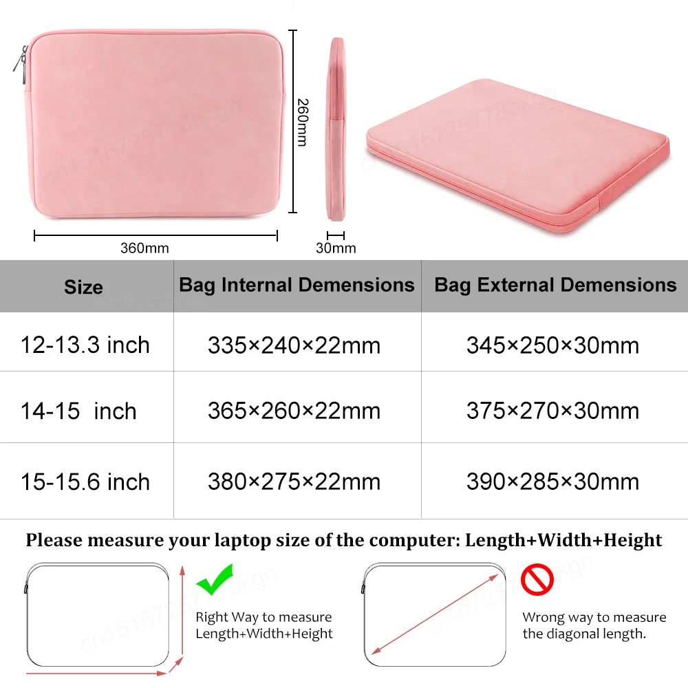 Laptop Sleeve Bag for Macbook Air Pro 13 13.3 14 15.4 15.6 Inch