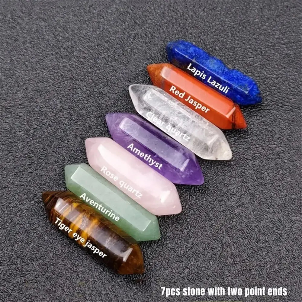 14pcs Pointed Quartz Crystal Chakra Healing Stones And Crystals Set