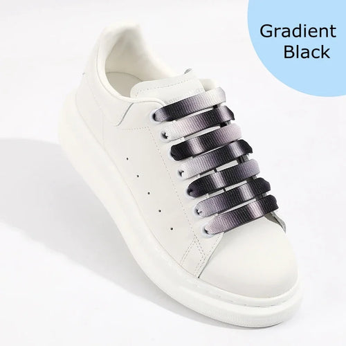 1.2cm width Flat Shoelaces Rainbow Shoelace MCQ Classic Casual White