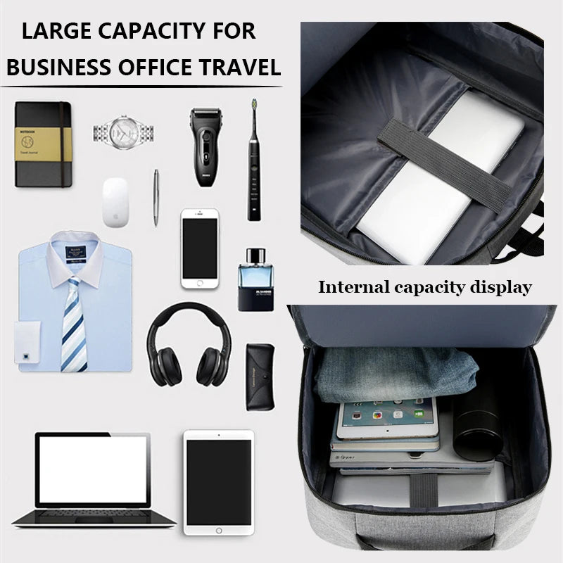 Waterproof Business Backpack Men USB School Backpacks 15.6 Inch Laptop