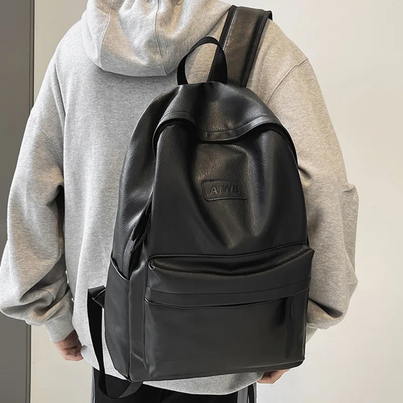 High Quality Women Man Backpack PU Leather Men's Backpacks Girl Luxury