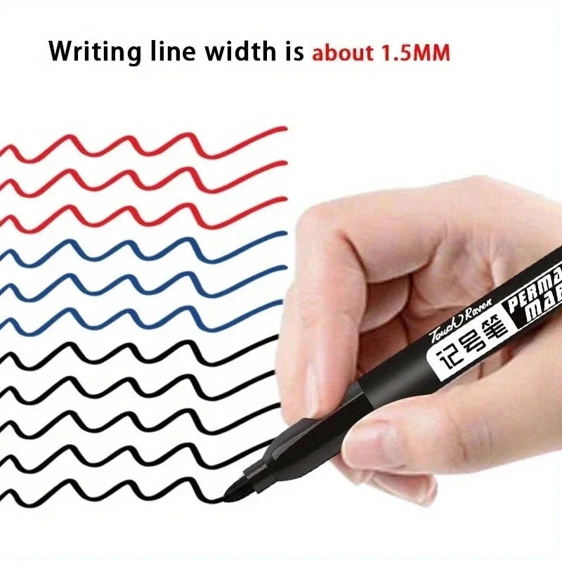 6 Pcs/Set Permanent Art Marker Pen Fine Point Waterproof Ink Thin Nib