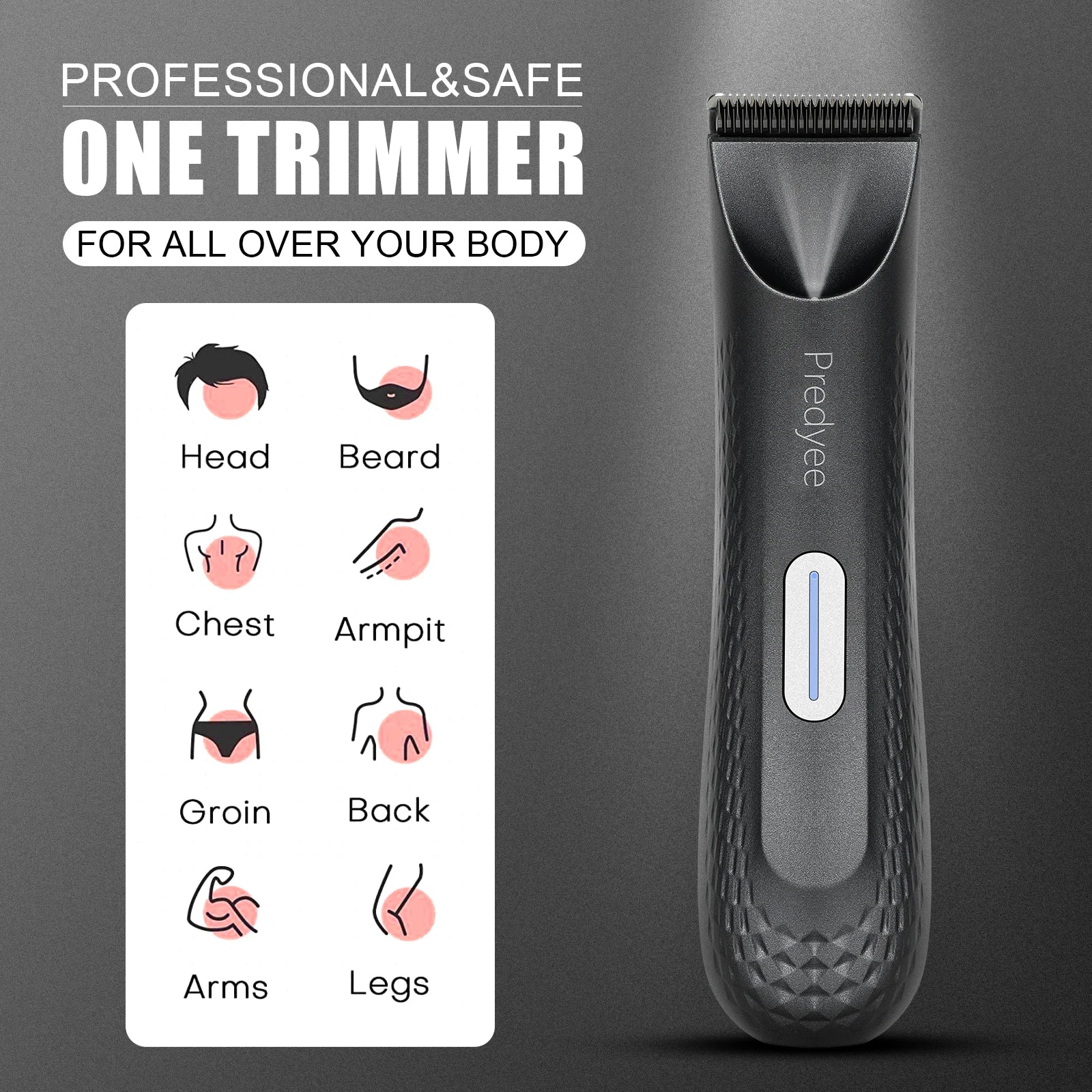Electric Trimmer for Men's Groin Hair: Versatile Body Groomer and