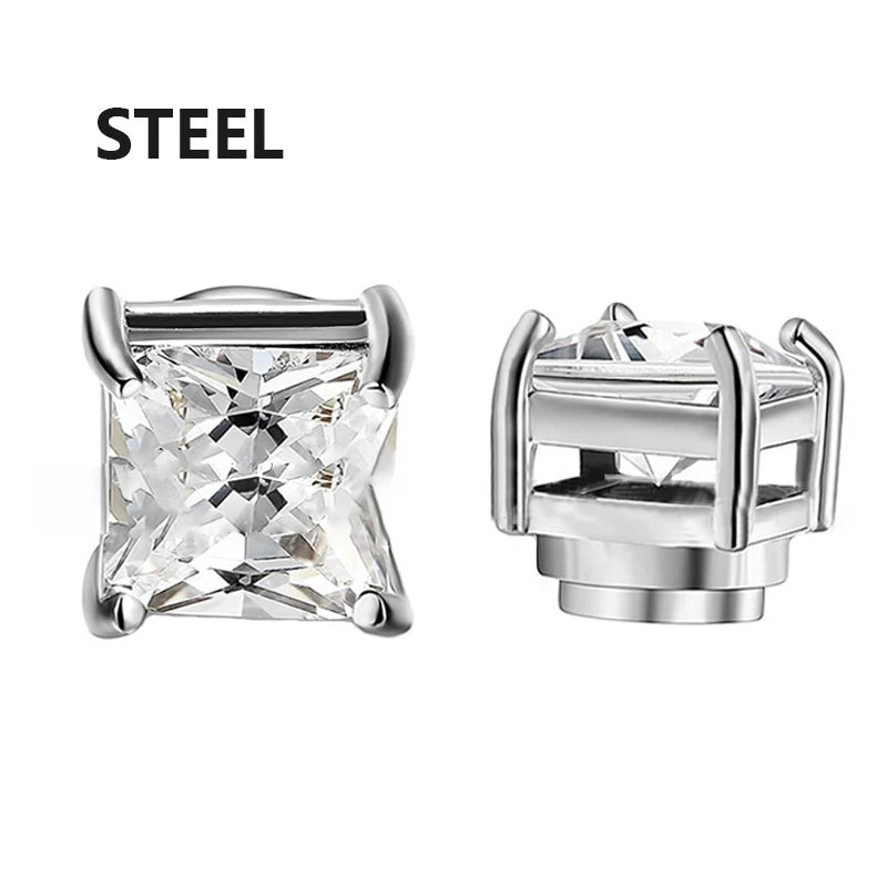 1/3 Pair Crystal Strong Magnetic Ear Stud Clip Earrings for Men and