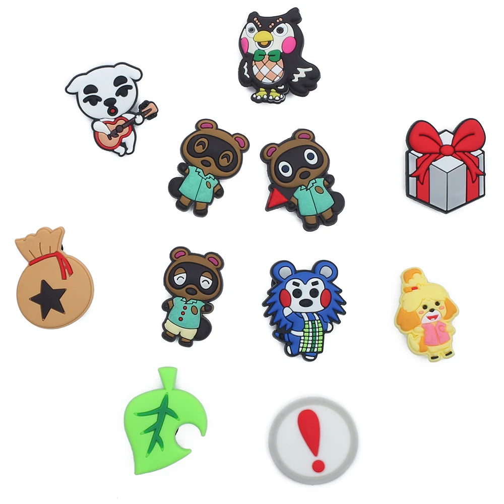 12pcs/set Animal Crossing PVC Cartoon DIY Shoe Charms Accessories for