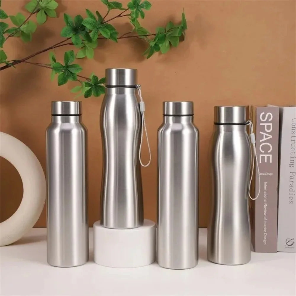 1000ML Stainless Steel Sport Bottle Single-Layer Red Water Cup Metal