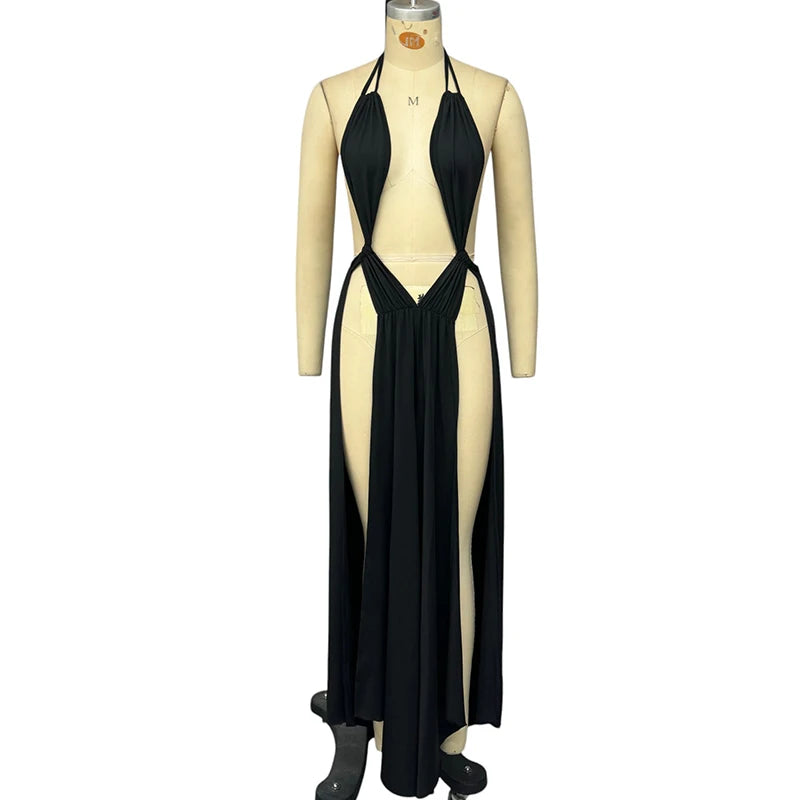 Wefads Women Jumpsuit Summer Fashion Sexy Solid Sleeveless Halter Neck