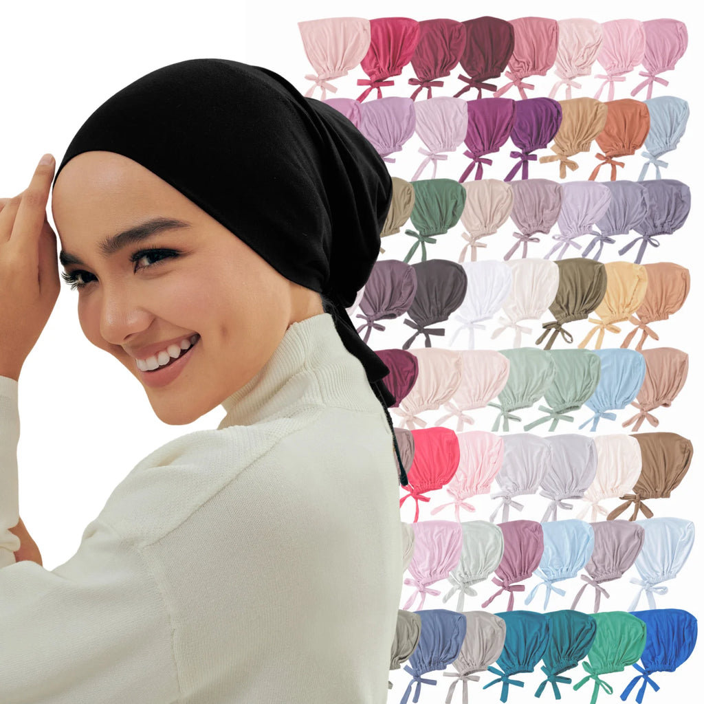82 colors Tie Back Undercaps Fashion Women Inner Hijab Muslim Cap