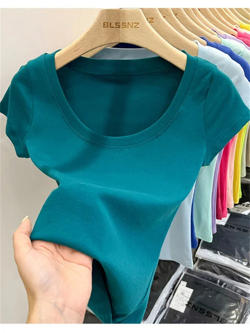 Summer Top Sexy T Shirt Women T-Shirt Korean Style Woman Clothes Slim