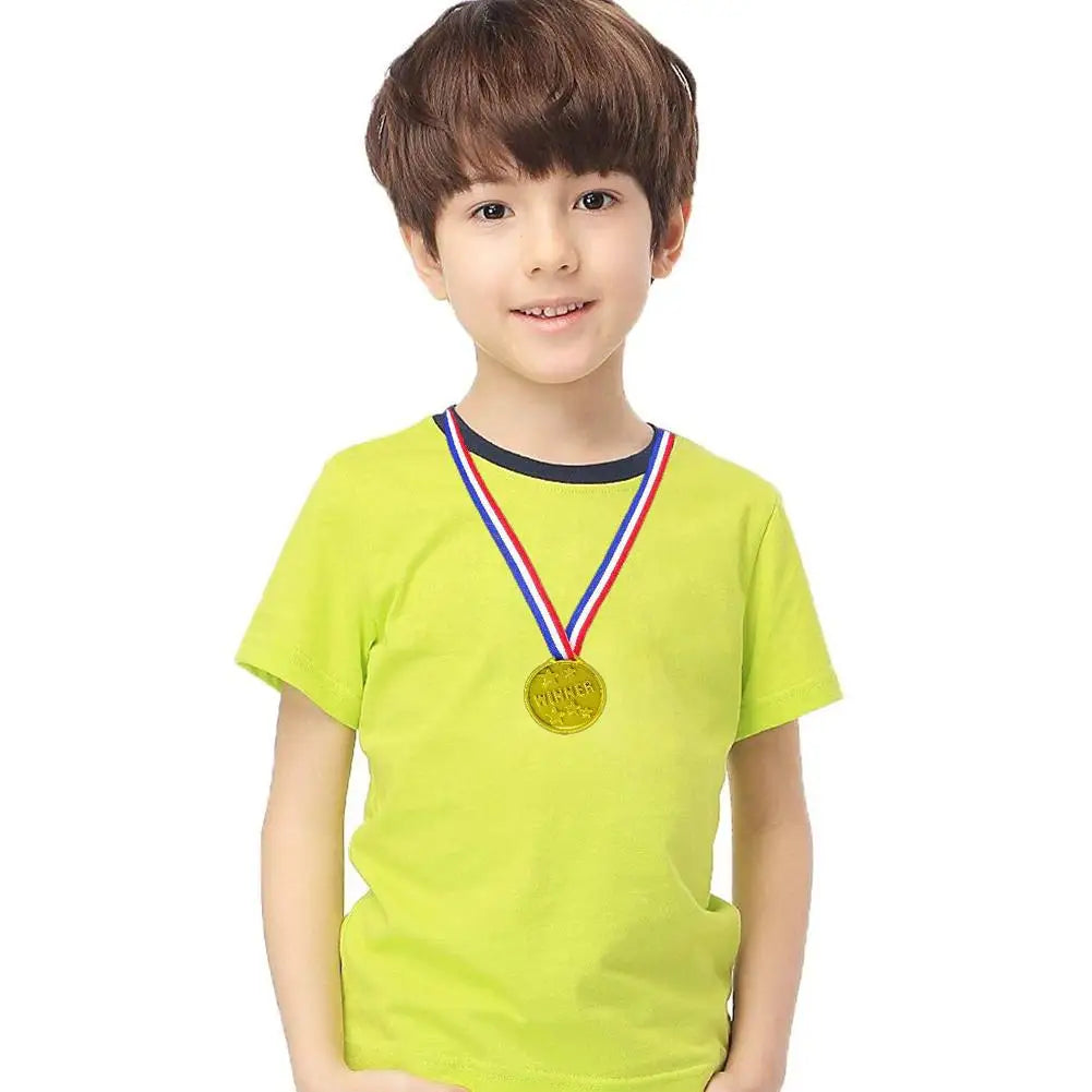 10/20Pcs Plastic Gold Winner Award Medals Kids Birthday Party Favors