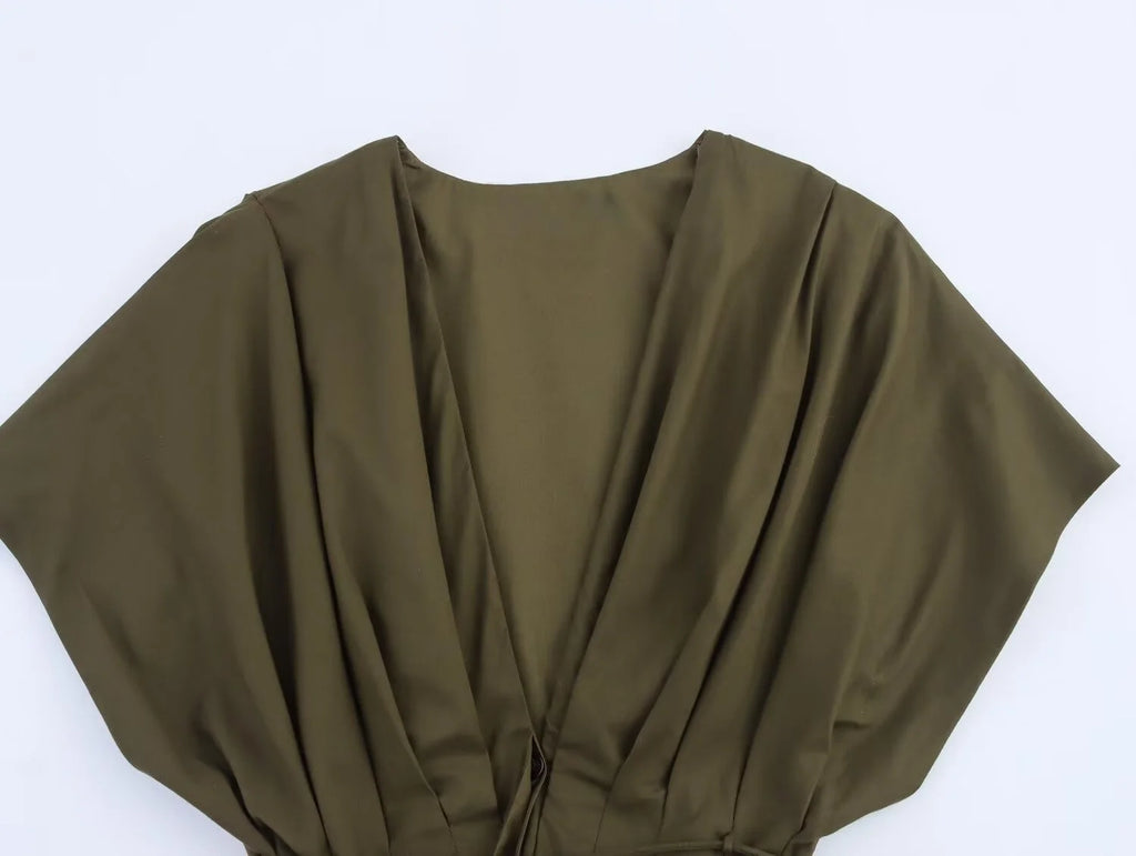 MYST&ZA2025 new summer women's casual fashion pleated drop shoulder