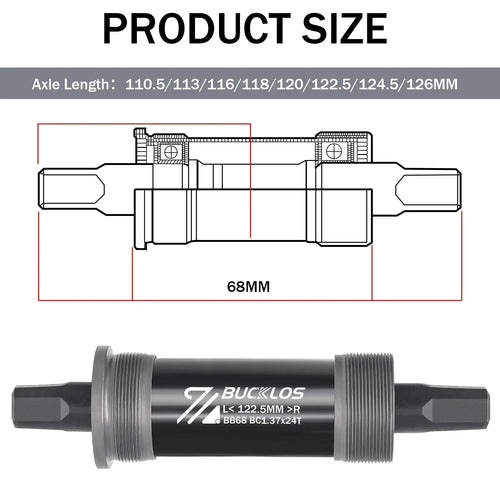 BUCKLOS Bicycle Bottom Bracket Road Mountain Bike Square Crank BB BB68