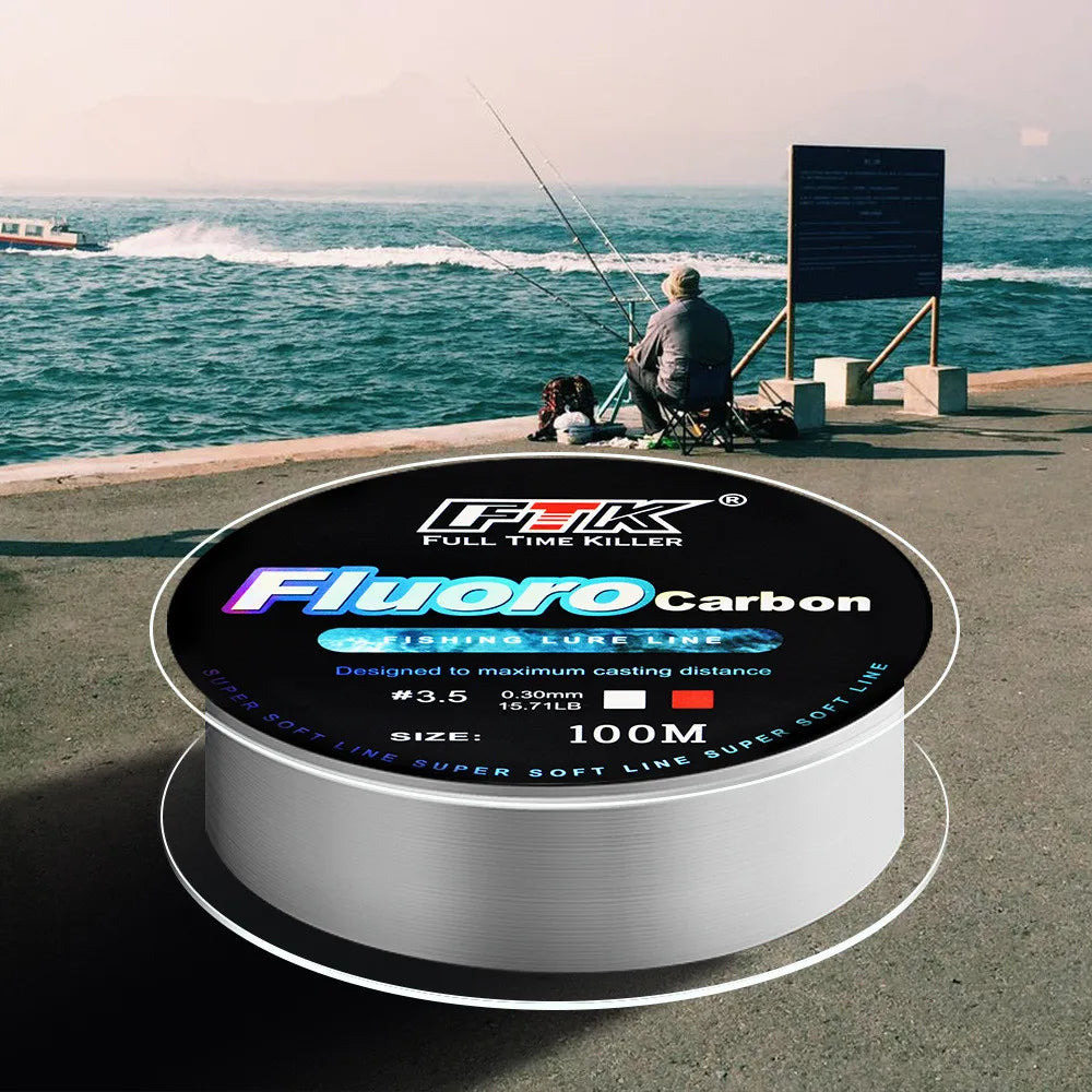 100m fluorocarbon bait fishing line, carbon fiber fly fishing, wild