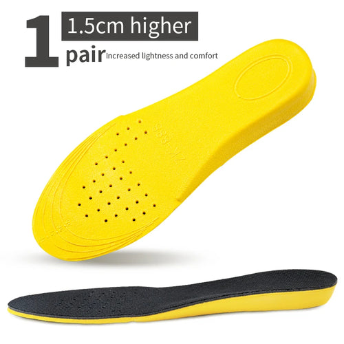 Invisiable Height Increase Insoles for Women Men Heel Lift Yellow