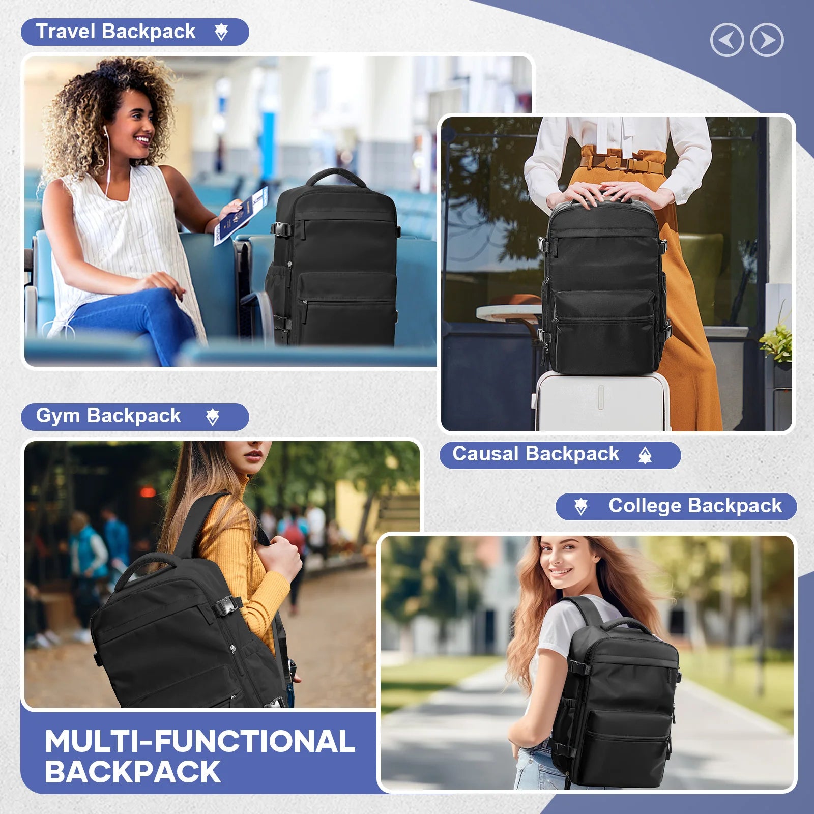 Men Vacuum Compression Backpack 15.6in Laptop Backpack Expand Hiking
