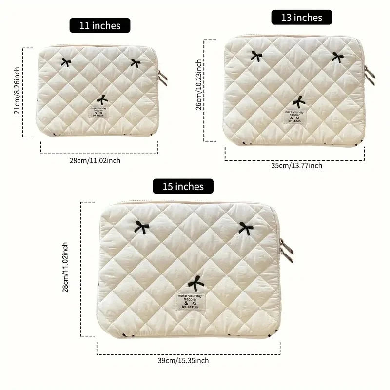 Cute Bow Graphic Laptop Bag Tablet Sleeve Case 11 13.3 14 15.6 Inch