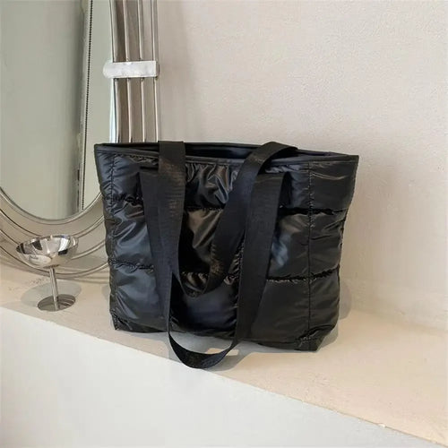 Fashion Ladies Tote Handbags Large Capacity Cotton Padded Shopping Bag