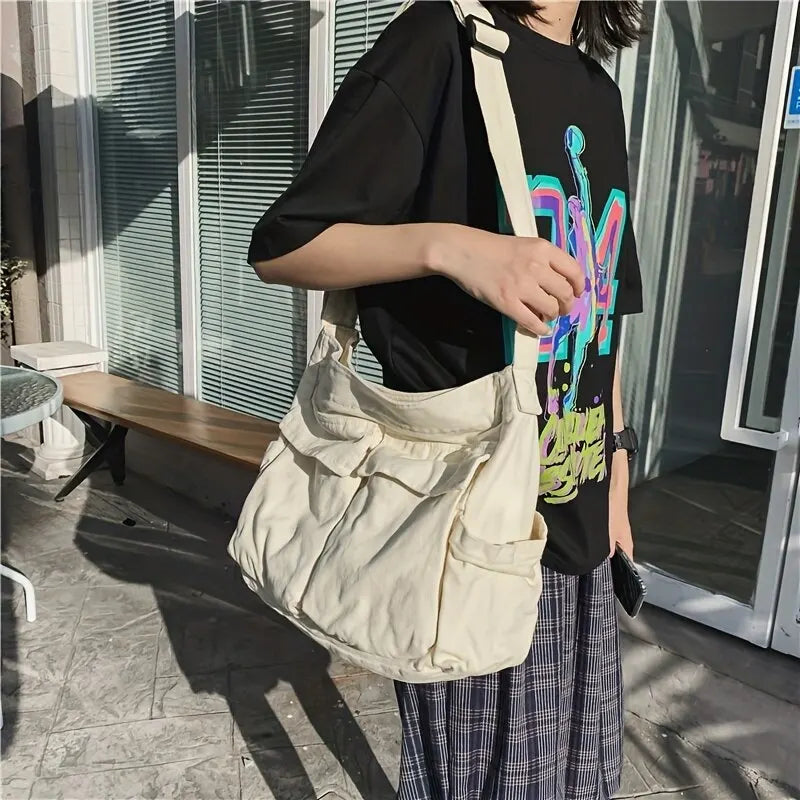 Women Vintage Handbag Canvas Teenager Shoulder Tote Bags Messenger