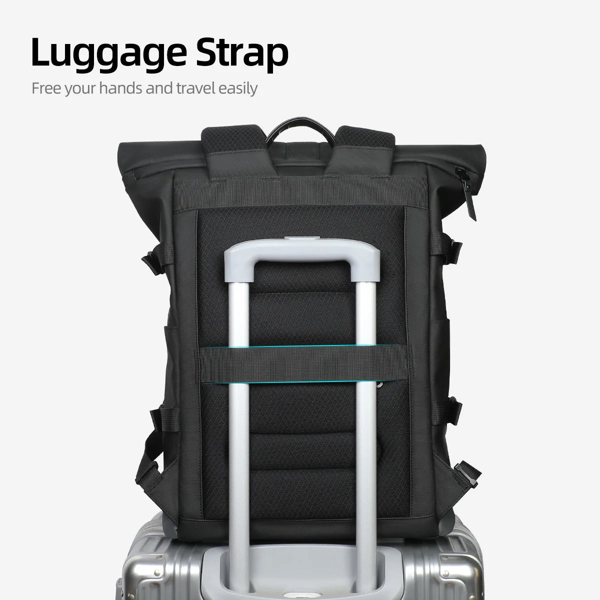 HK Waterproof Roll-Top Backpack for Men Large Capacity Expandable 17
