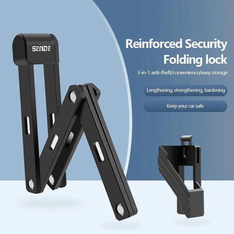 Bike Foldable Lock Anti-theft Electric E-Bike Chain Cable Padlock