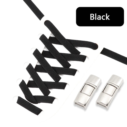 Elastic Laces Sneakers Press Lock Shoelaces Without Ties 8MM Wide