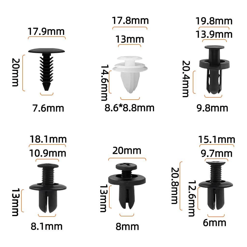 Bumper Retainer Clips Car Plastic Rivets Fasteners Push Retainer Kit