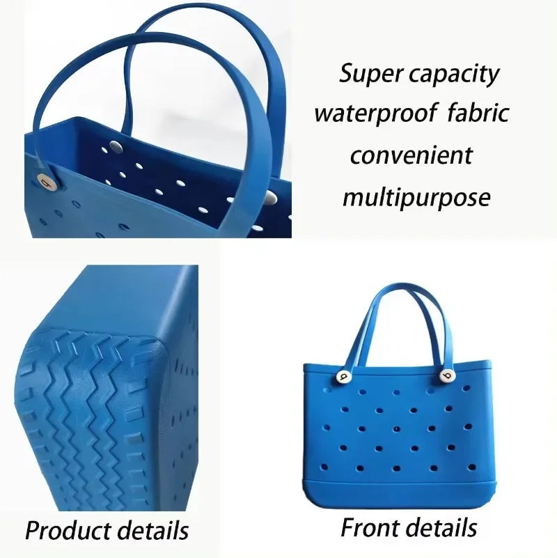 M/L/XL Beach Bag Fashion EVA Waterproof Rubber Picnic Storage Basket