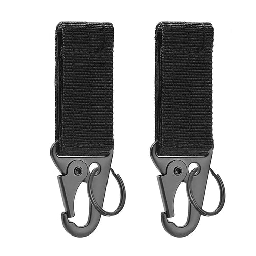 2pcs Tactical Hanging Buckle Molle Nylon Webbing Carabiner Belt