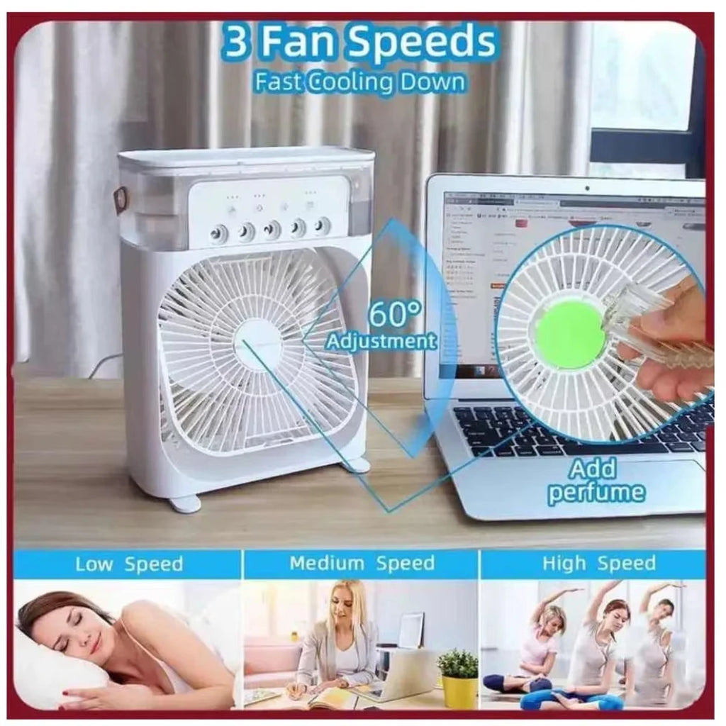 3 In 1 Fan AIr Conditioner Household Water Mist USB Fan Small Air