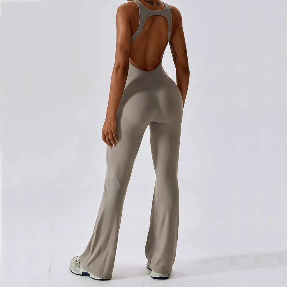Solid Yoga Jumpsuit One Piece Outfit Fitness Bodysuit Workout Clothes