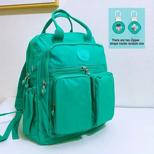 Fashion Woman Backpack Waterproof Nylon Soft Handle Solid Multi-pocket
