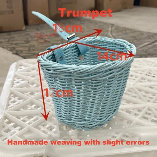 Bicycle Basket Rattan Woven Bike Storage Front Handlebar Basket