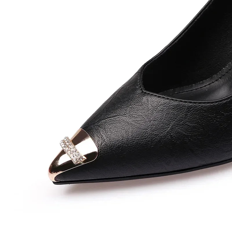 Women High Heel Metal Toe Cap Wear and Tear Concealer Anti-kicking