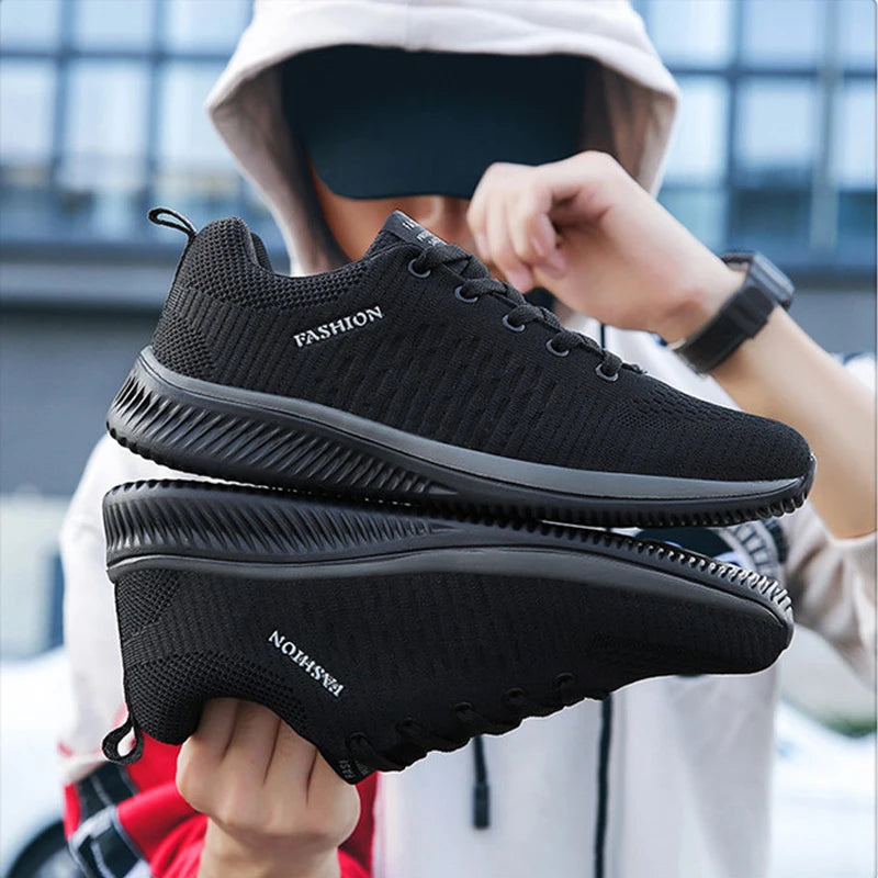 Men Running Walking Knit Shoes Fashion Casual Sneakers Breathable