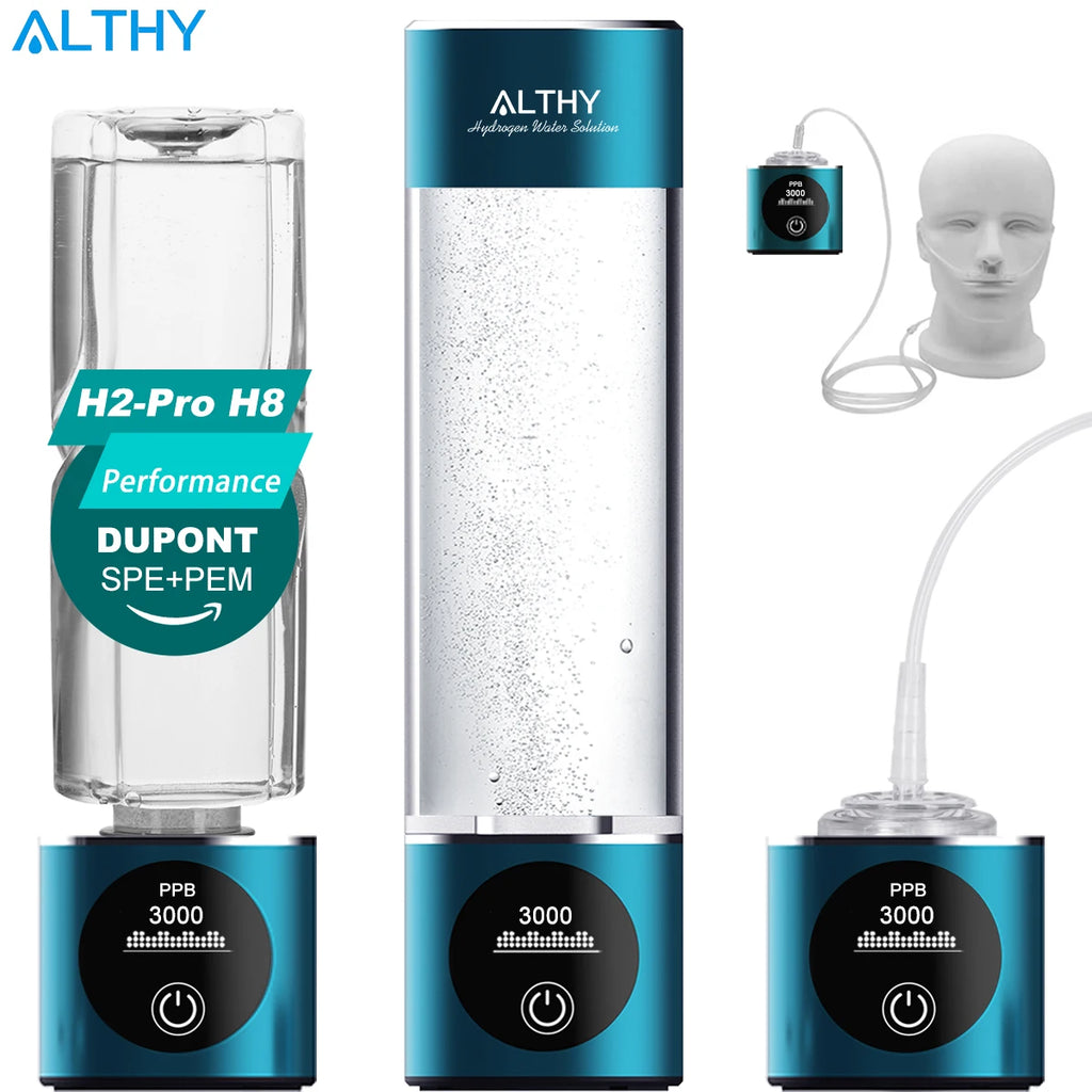 ALTHY Hydrogen Water Generator Bottle DuPont SPE+PEM Dual Chamber