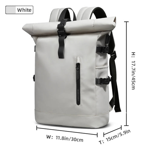 HK Expandable Travel Backpack Men Large Capacity Waterproof 15.6”