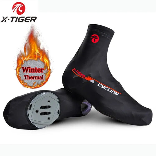 X-TIGER Cycling Shoe Cover Winter Thermal Fleece MTB Bicycle Overshoes