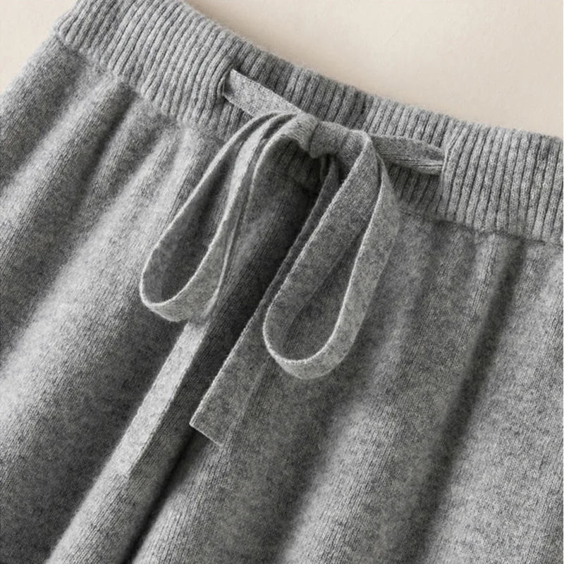 Thick Warm Knitted Casual Chic Basic Soft Elastic High Waist Women's