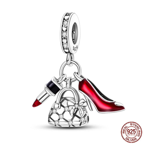 925 Sterling Silver Chameleon Luminous Firefly Butterfly Charms Beads