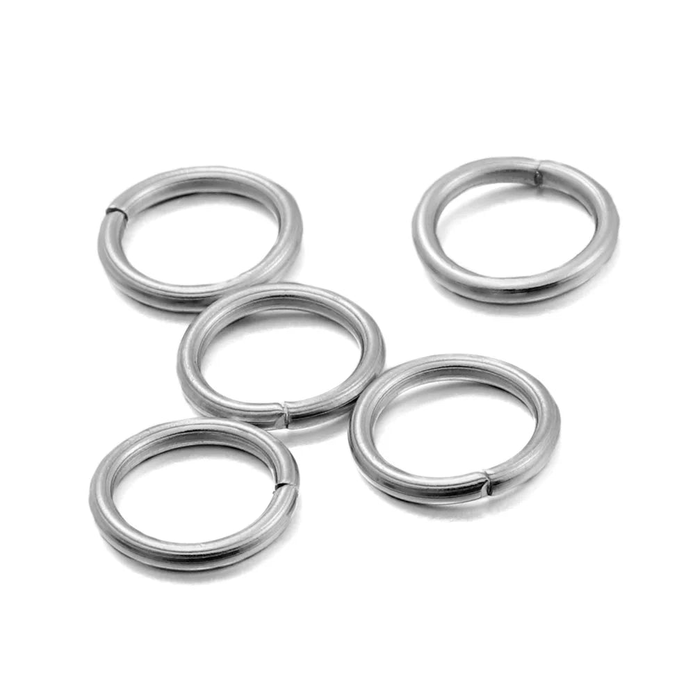 30-200Pcs 3-25mm Stainless Steel Split Ring Open Single Loops Jump