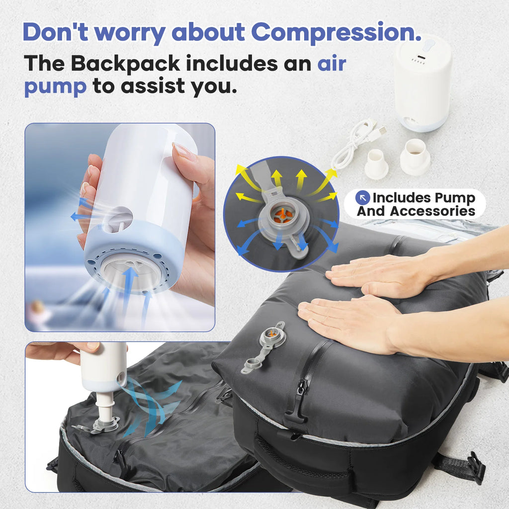 Vacuum Compression Travel Backpack - Large Capacity Foldable Hiking