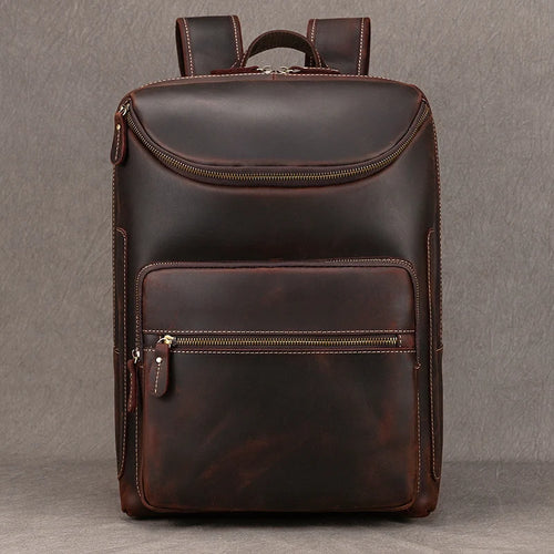 Luufan Men's Backpack Genuine Leather 15 Inch Business Laptop Daypack