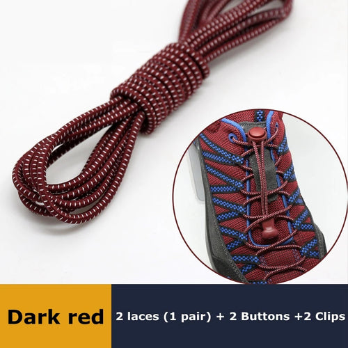 1Pair Shoelaces for Sneaker Elastic No Tie Shoe Laces Stretching Lock