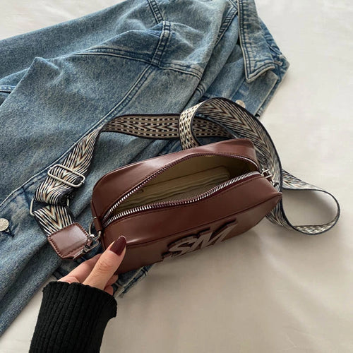 Fashion Letters Shoulder Bags for Women Leopard Print Small Square Bag