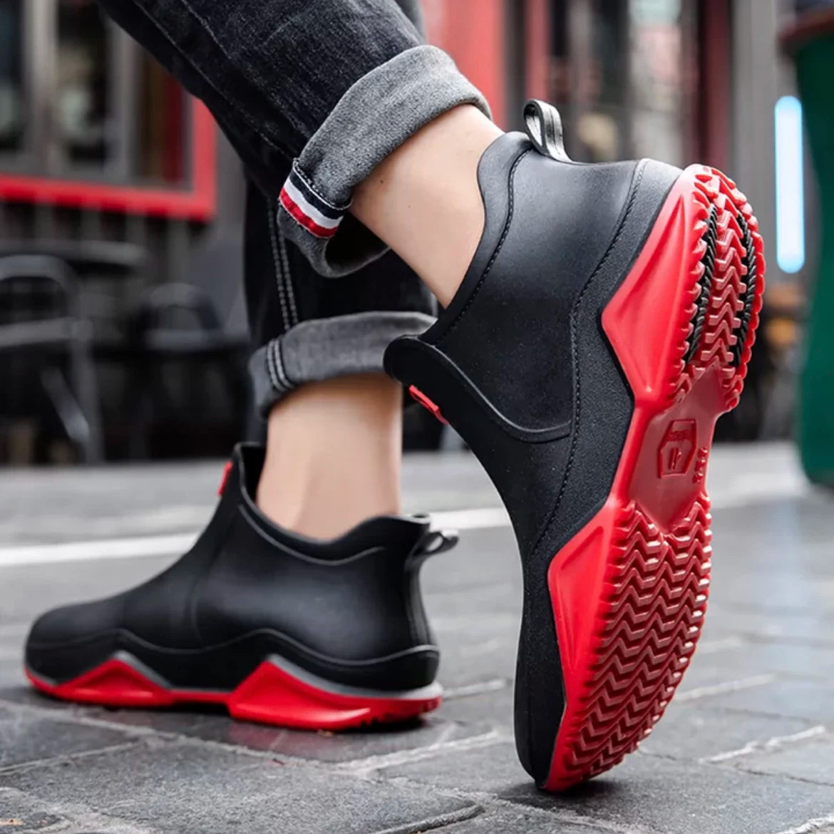 Fashionable Men & Women’s Ankle Rain Boots Anti-Slip Waterproof Shoes