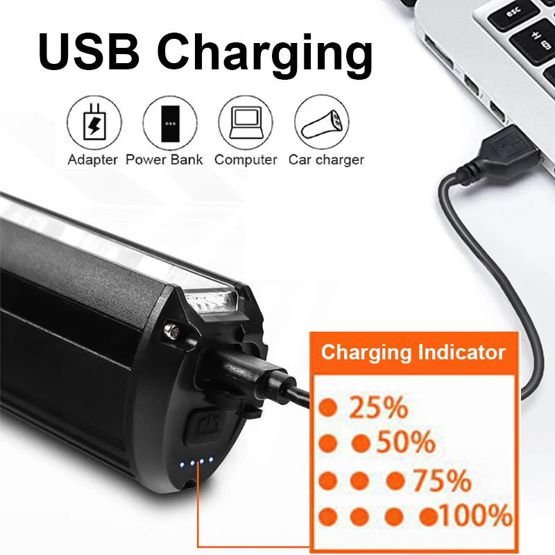 10000mAh Bicycle Light 5P90 LED Front Double Bracket Power Bank MTB