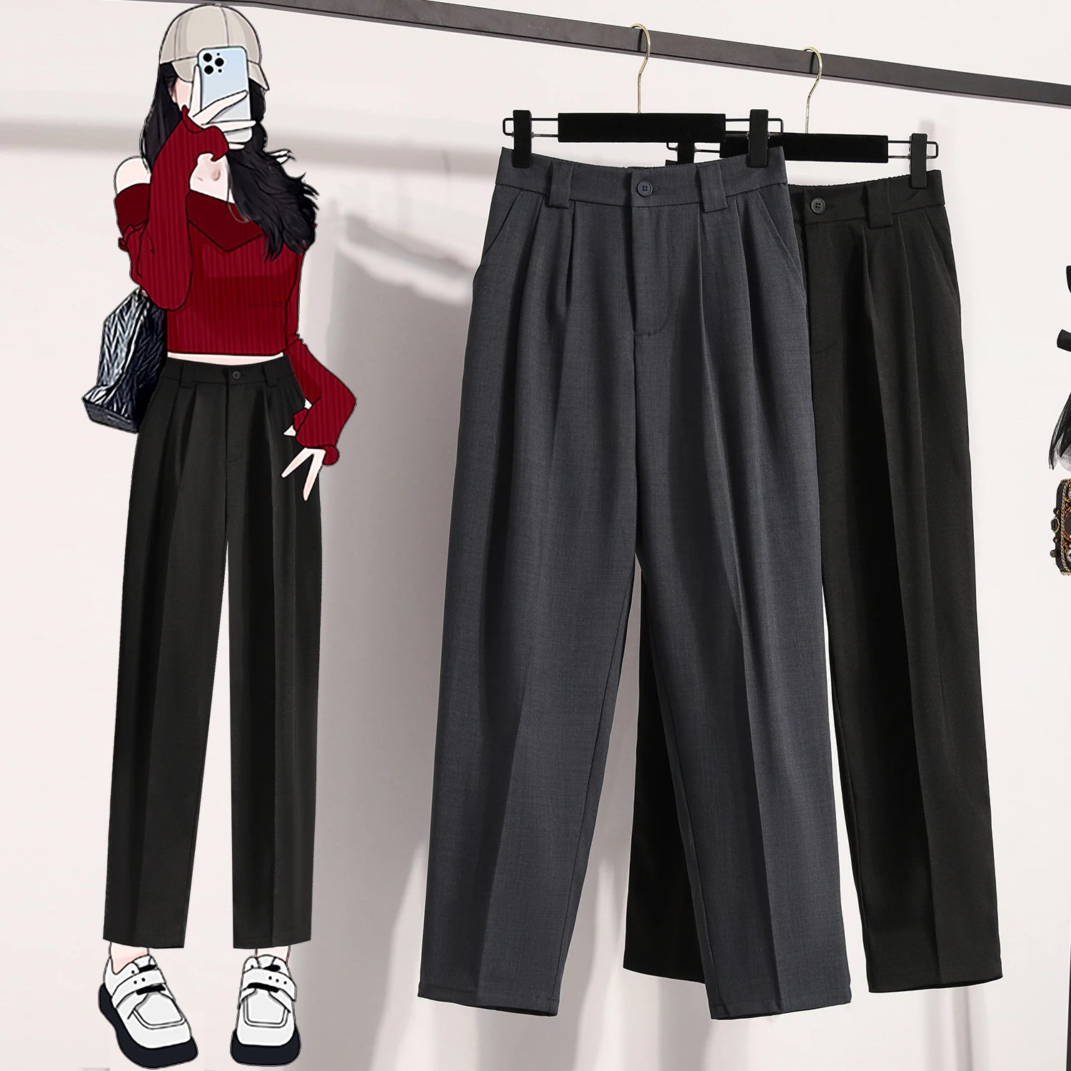 Plus Size Pants For Women Spring Summer 2025 New Korean Fashion High